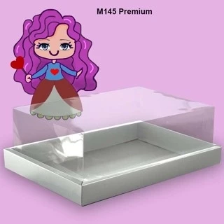 Embalagem M145 Premium em papel Branco e Tampa em PVC Crystal Virgem - Medidas: 36x25x12cm - Pacote com 05 unidades