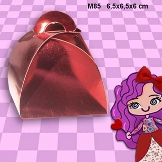 Embalagem M85 em Papel Branco e Laminado Rosa, Pink, Bronze, Vermelho, Ouro, Prata, Rose Gold, Azul e Verde - 6,5x6,5x06 cm - Pacote com 10 unidades