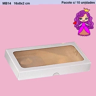 Embalagem MB14 em papel Kraft ou Branco 276GR - 16X08X02 cm - Pacote com 10 unidades