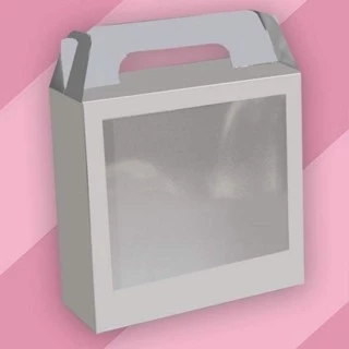 Embalagem MB33 com Visor em papel Cartão 330G nas Cores Branco e Kraft- 21x7,5x20 cm- Pacotes com 10 unidades