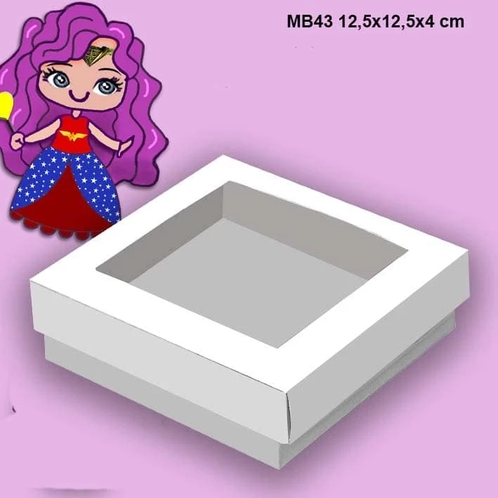 Embalagem MB43 em Papel Branco - 12,5x12,5x04 cm - Pacote com 10 Unidades