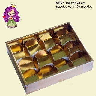 Embalagem MB57 em papel Laminado Colorido e Tampa em PVC Crystal Virgem- 16x12,5x04cm - Pacote com 10 unidades