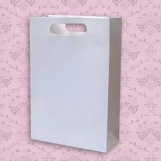 Sacola MS20 Boca de Palhaço em papel Branco 280GR - 18x10x23,5 cm - Pacote com 10 unidades