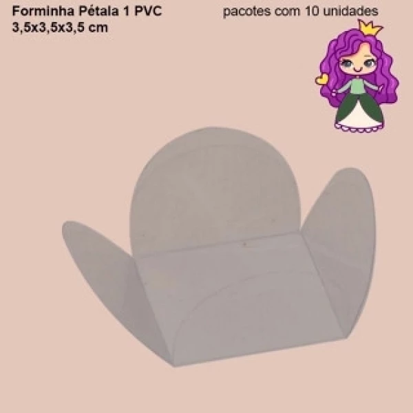 Forminha para Doces em PVC Crystal Virgem - 3,5x3,5x3,5 - Pacote com 50 Unidades
