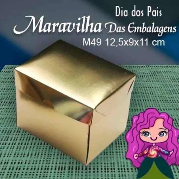 Embalagem M49 em Papel Laminado Colorido- 12,5x09x11 cm - Pacote com 10 unidades