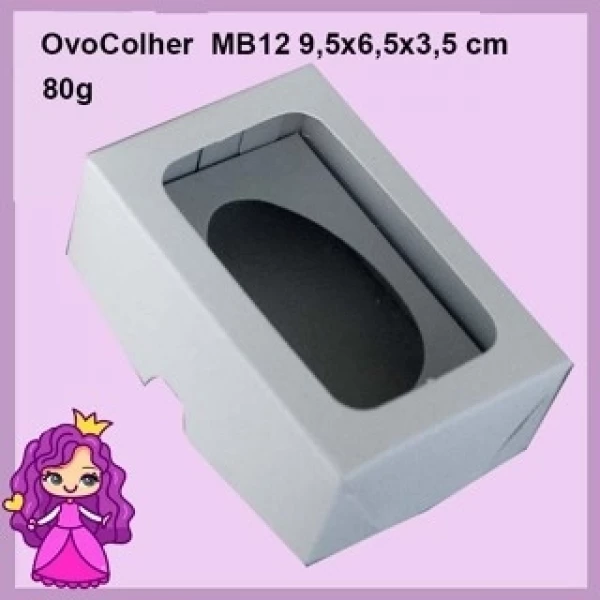 Embalagem MB12 com suporte para ovo 80g em papel Kraft ou Branco - 3,5x6,5x9,5 cm - Pacote com 10 unidades