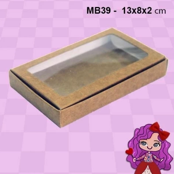 Embalagem para Presente MB39 em papel Branco | Kraft - 13x08x02cm - Pacote com 10 unidades