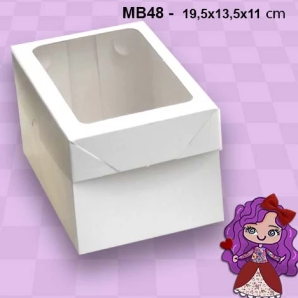 Embalagem MB48 em Papel Cartão Branco e Laminado Ouro | Preto - 19,5x13,5x11cm - Pacote com 10 Unidades