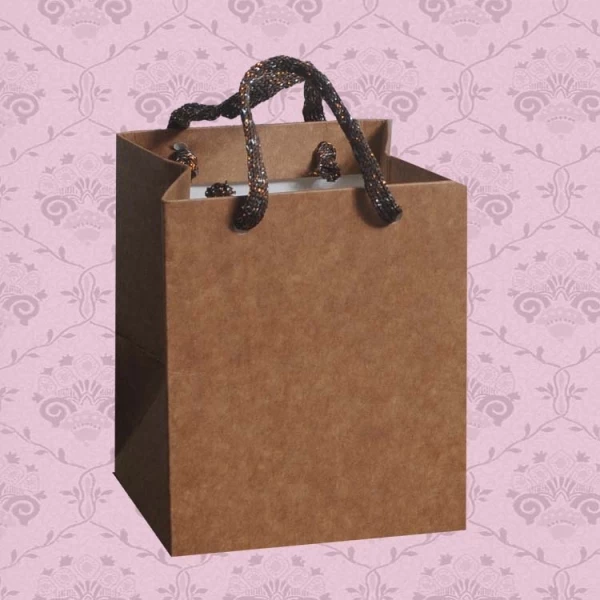 Sacola MS32 em papel Lisa Kraft 276GR ou em papel Branco- 10x10x12 cm- Pacotes com 10 unidades
