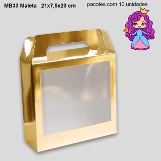 Embalagem MB33 com Visor em papel Cartão 330G Laminado Colorido - 21x7,5x20 cm- Pacotes com 10 unidades