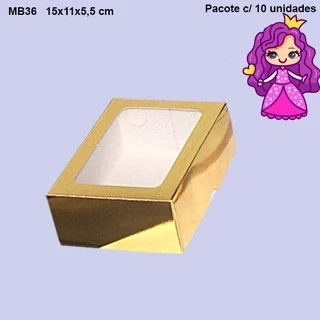 Embalagem MB36 em papel Laminado Bronze, Ouro, Prata, Rose Gold e Vermelho - 15x11x5,5 cm - Pacote com 10 unidades