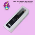 Caixa para bebida com Visor em papel Kraft, Branco e Colorido- 34X10X9,5 - Pacote com 10 unidades
