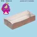 Embalagem M136 com Tampa em PVC Crystal virgem e Fundo em papel Kraft - 10x05x02cm - Pacote com 10 unidades