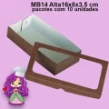 Embalagem para Presente MB14 Alta em papel Branco e Kraft- 16x08x3,5 cm - Pacote com 10 unidades