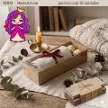 Embalagem MB15 com Tampa em PVC Crystal virgem e Fundo em papel Branco | Kraft -16x5x3,5cm - Pacote com 10 unidades