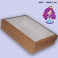 Embalagem MB31 com Visor em papel Kraft e Branco - 35X25X8 cm - Pacote com 10 unidades
