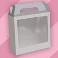 Embalagem MB33 com Visor em papel Cartão 330G nas Cores Branco e Kraft- 21x7,5x20 cm- Pacotes com 10 unidades