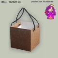 Sacola MS34 em papel Branco e Kraft Liso 300G - 15x15x15 cm - Pacote com 10 unidades